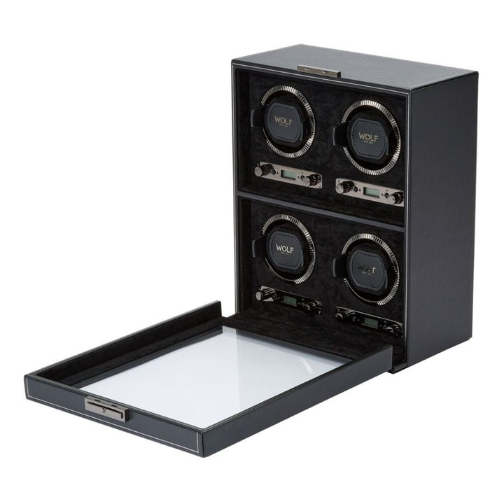 Watch Winder - British Racing 4 Piece - Black