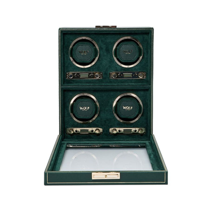 Watch Winder - British Racing 4 Piece - Green