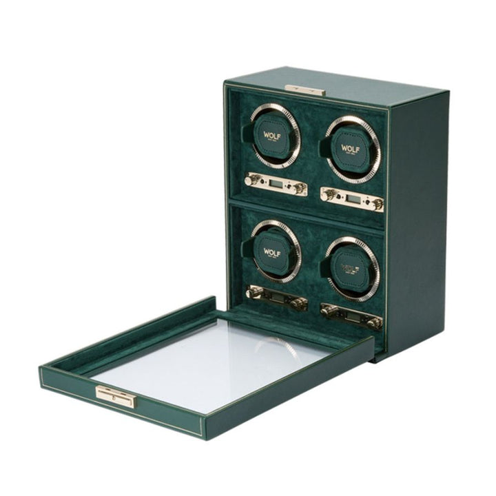 Watch Winder - British Racing 4 Piece - Green