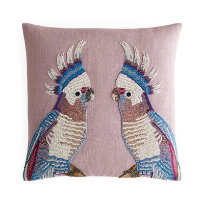 Parrots Beaded Cushion