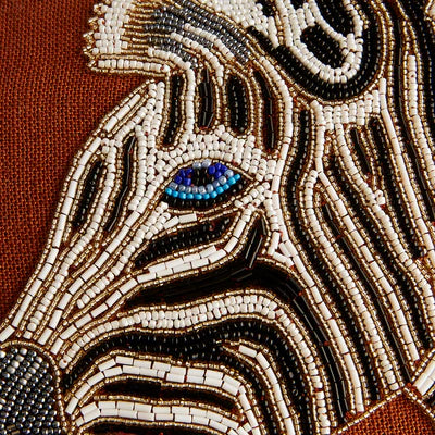 Zebra Beaded Cushion