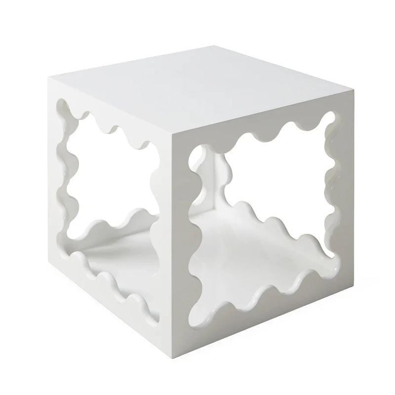 Ripple Lacquer Cube - White