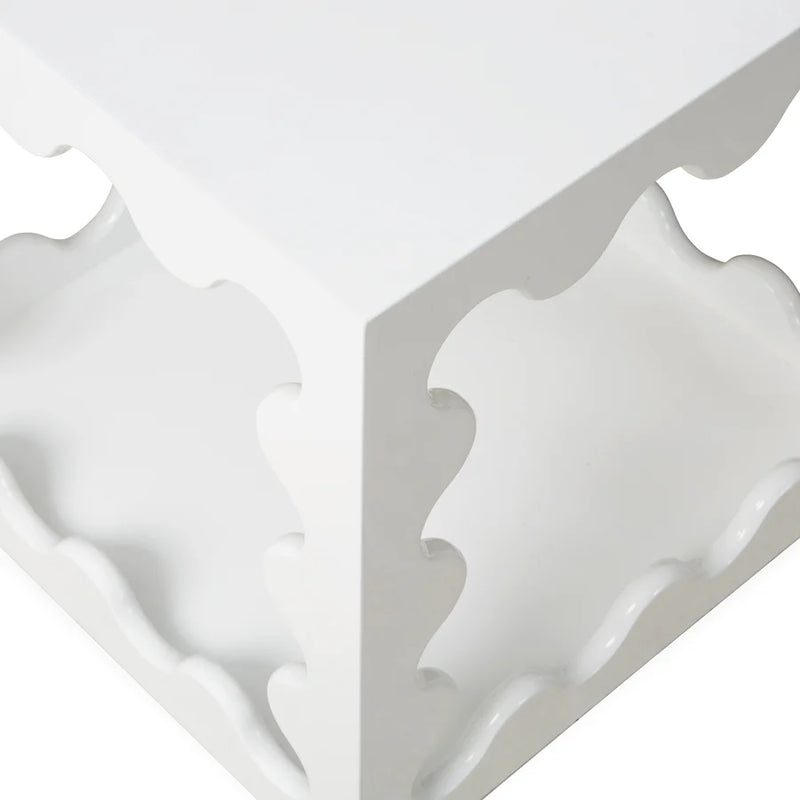 Ripple Lacquer Cube - White