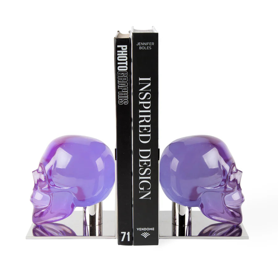 Skull Bookends - Purple