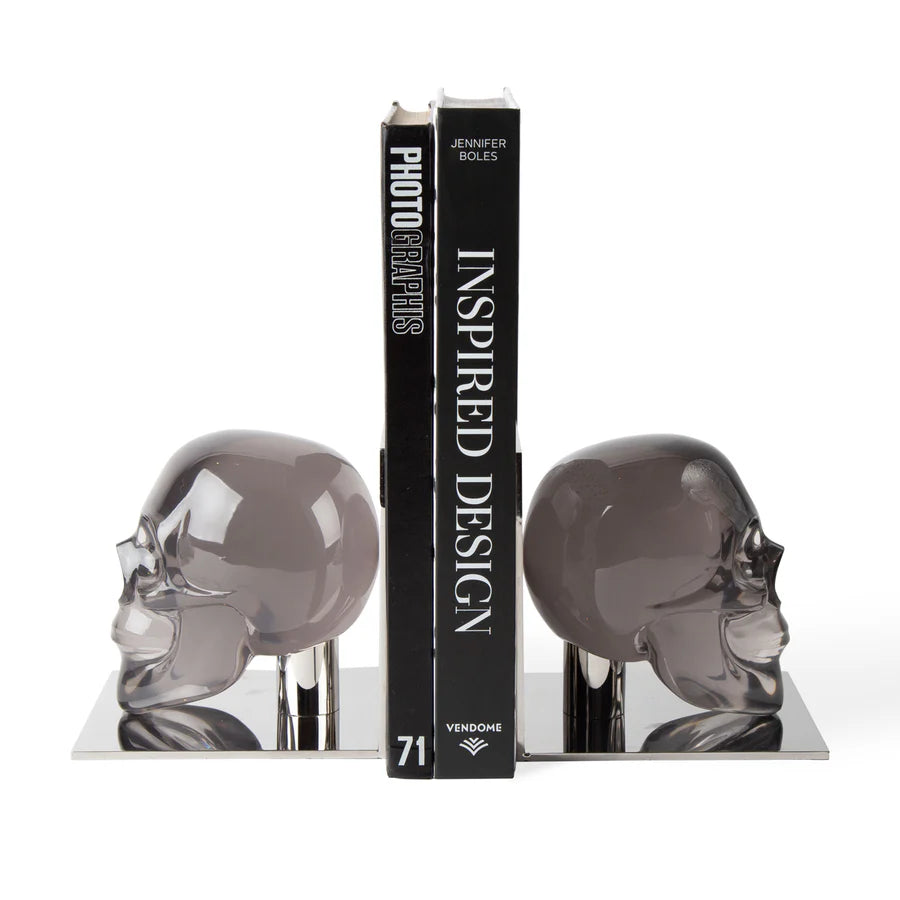 Skull Bookends - Smoke