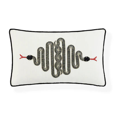 Snake Embroidered Cushion