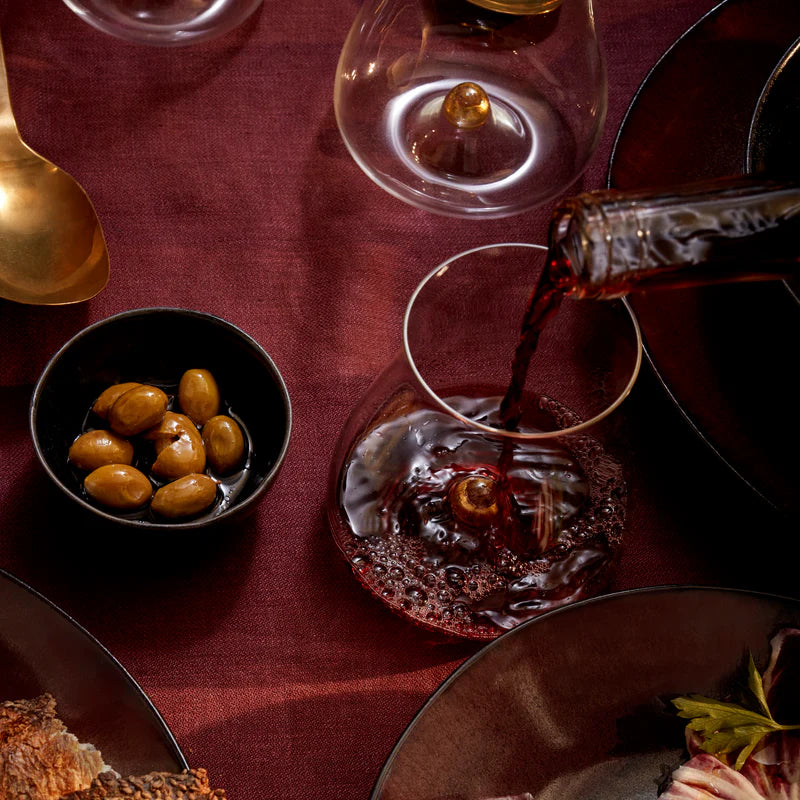 Linen Sateen Tablecloth Medium - Wine
