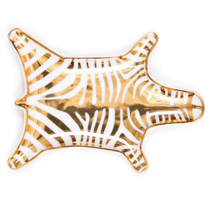 Zebra Stacking Dish Gold